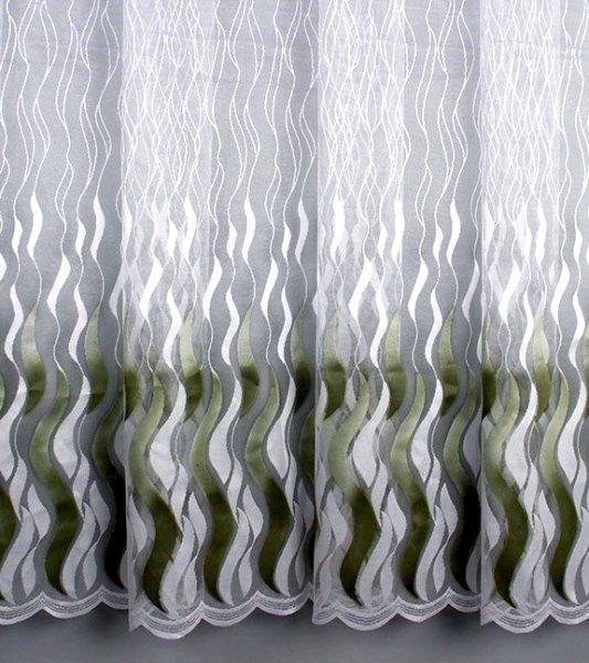 Záclona vlnka kaki zelená v 160 cm