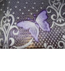 Záclona fialoví motýlci v 120 cm
