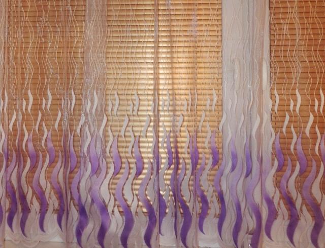 Záclona fialová vlnka v 120 cm